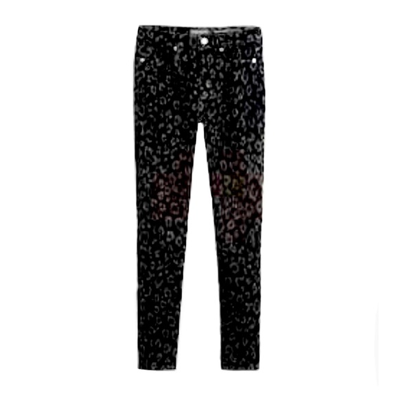 NWT Banana Republic S/O Rare Velvet Black Leopard High Rise SkinnyJeans-27 Long - Picture 4 of 7